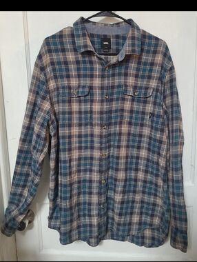 Vans Classic Blue Plaid Shirt LARGE
